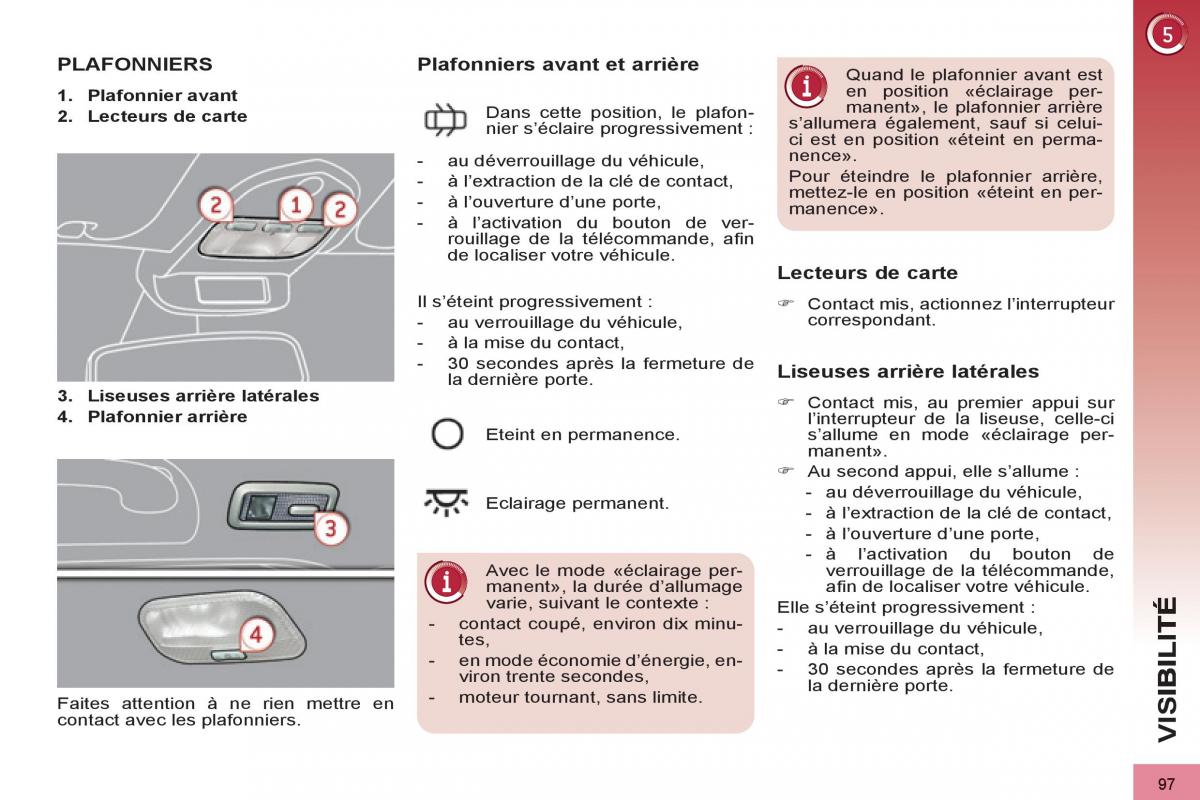 Peugeot 3008 manuel du proprietaire / page 99