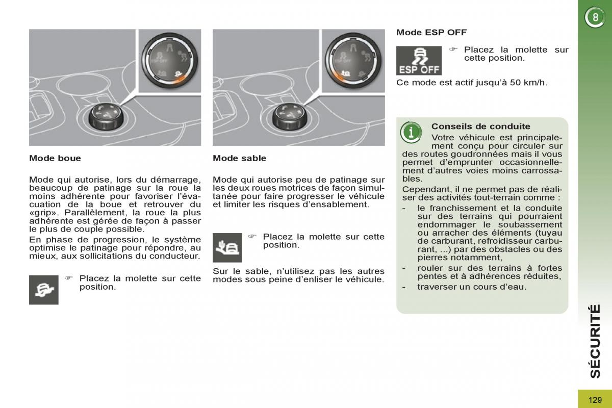 Peugeot 3008 manuel du proprietaire / page 131