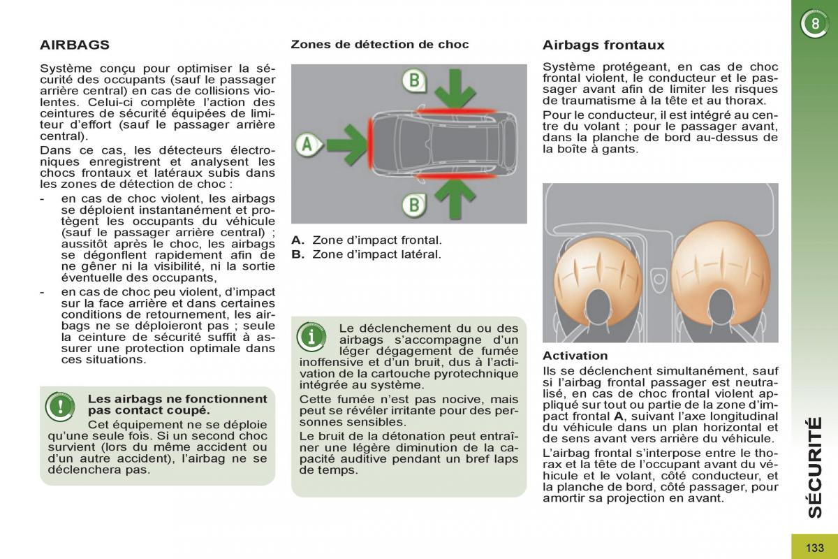 Peugeot 3008 manuel du proprietaire / page 135