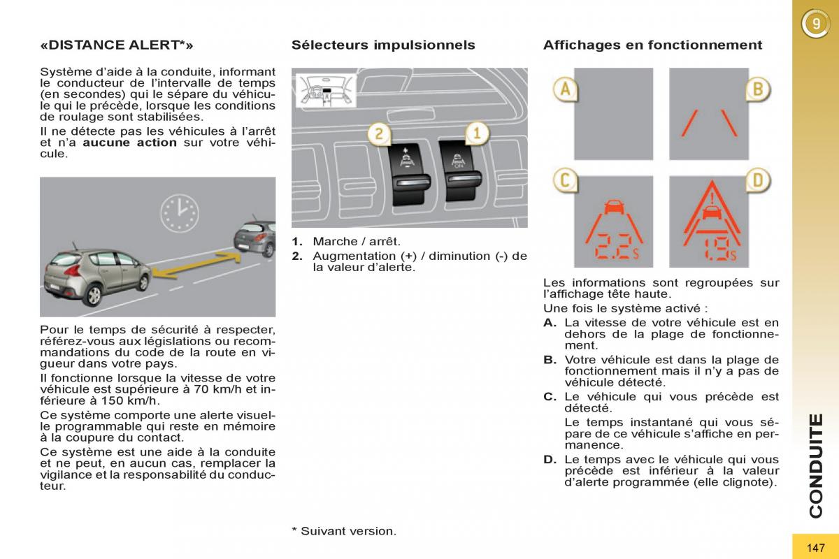 Peugeot 3008 manuel du proprietaire / page 149