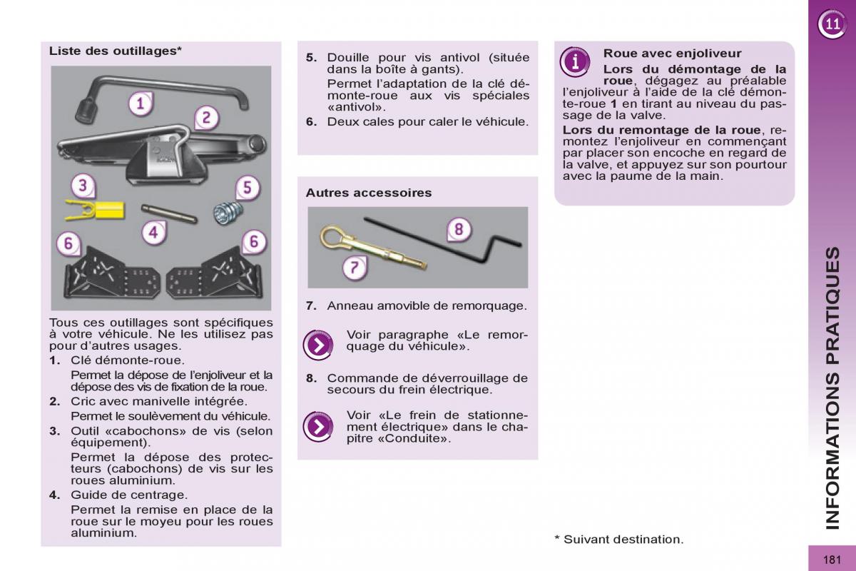 Peugeot 3008 manuel du proprietaire / page 183