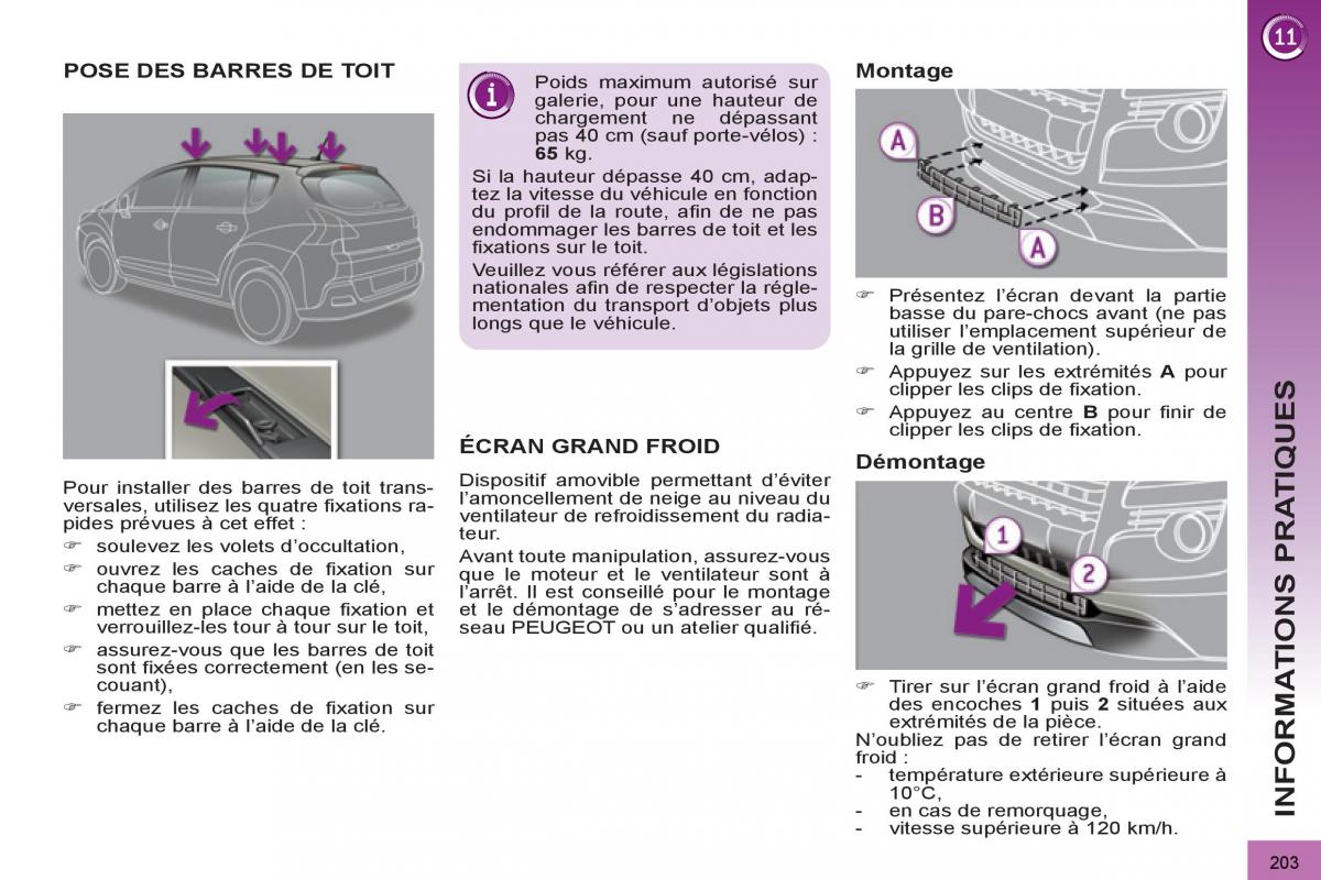 Peugeot 3008 manuel du proprietaire / page 205