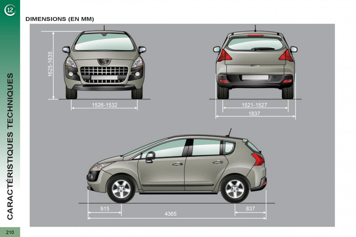 Peugeot 3008 manuel du proprietaire / page 212