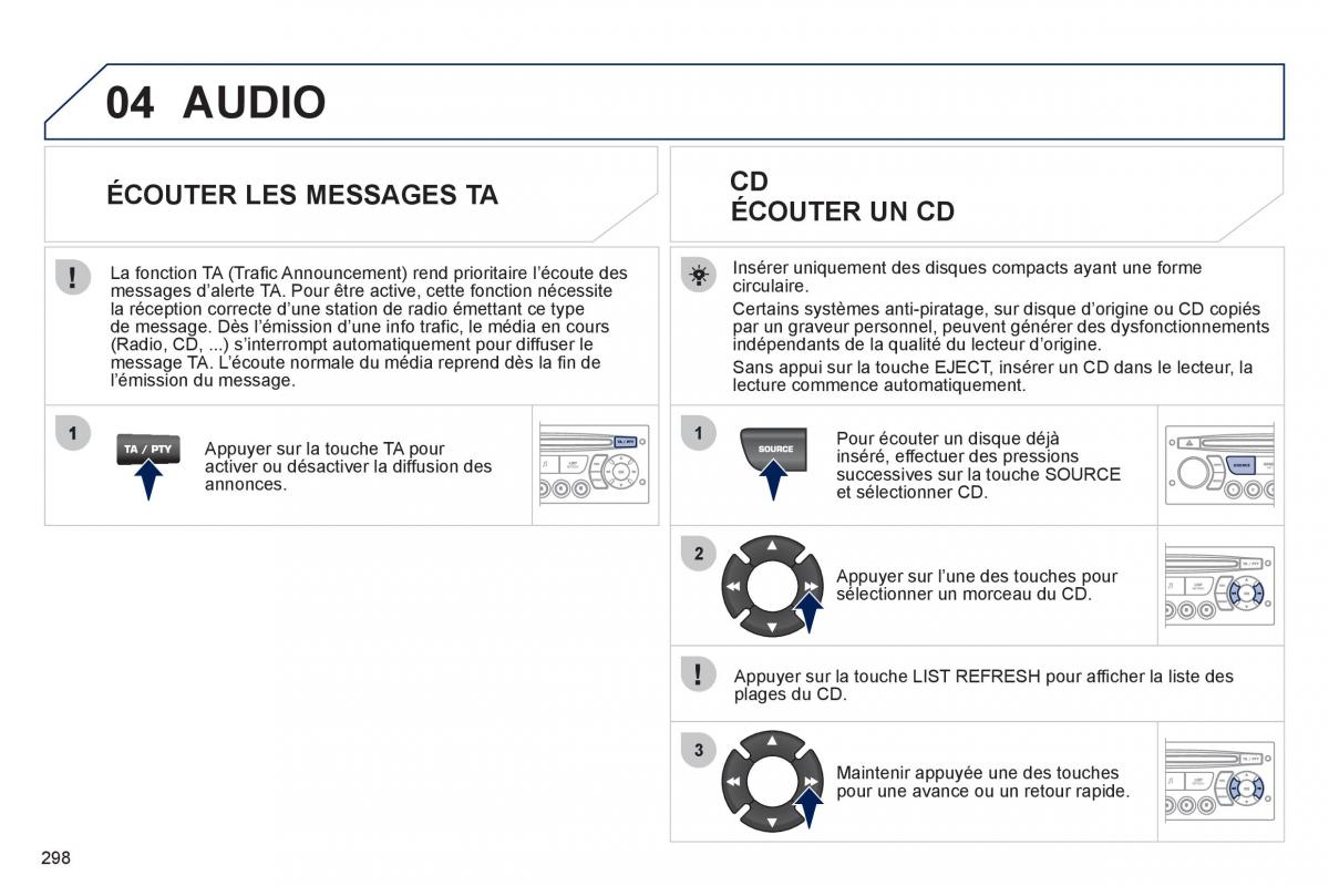 Peugeot 3008 manuel du proprietaire / page 300