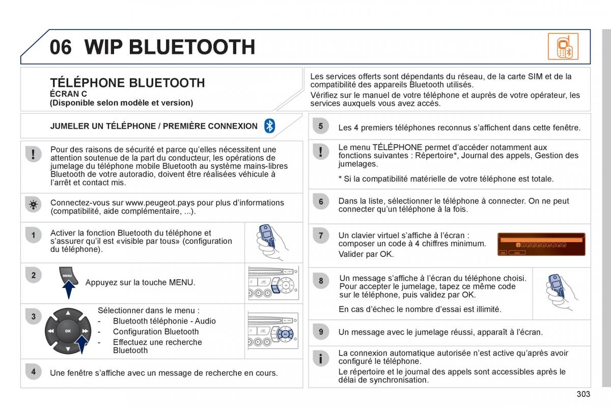 Peugeot 3008 manuel du proprietaire / page 305