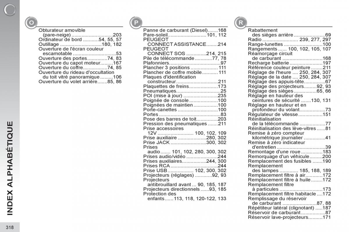 Peugeot 3008 manuel du proprietaire / page 320