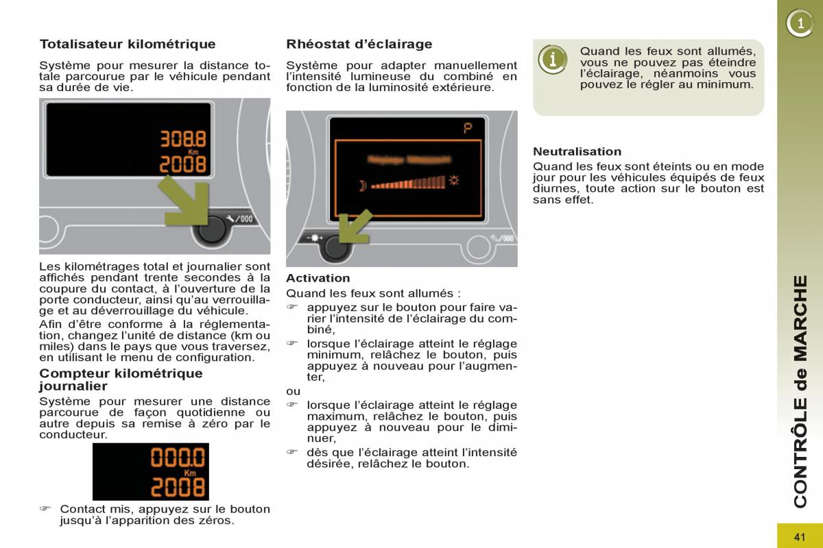 Peugeot 3008 manuel du proprietaire / page 43