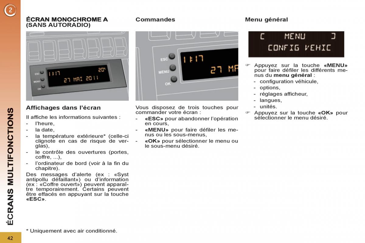 Peugeot 3008 manuel du proprietaire / page 44