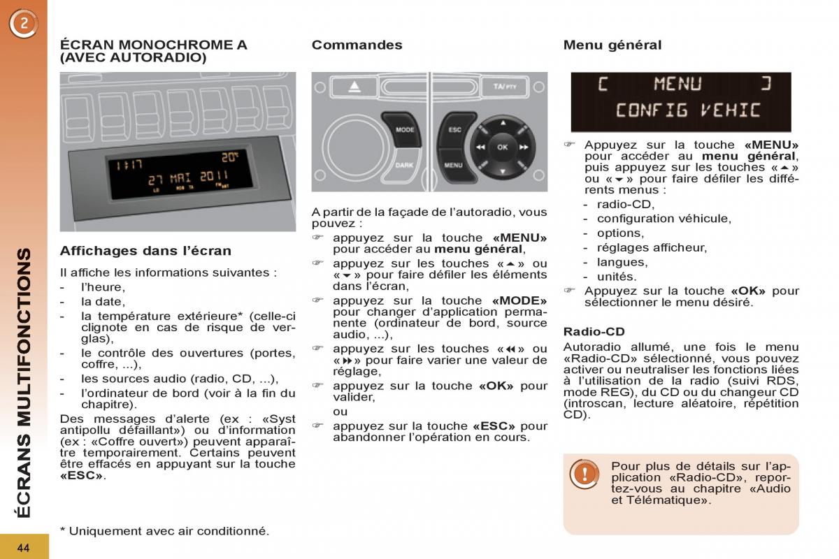 Peugeot 3008 manuel du proprietaire / page 46