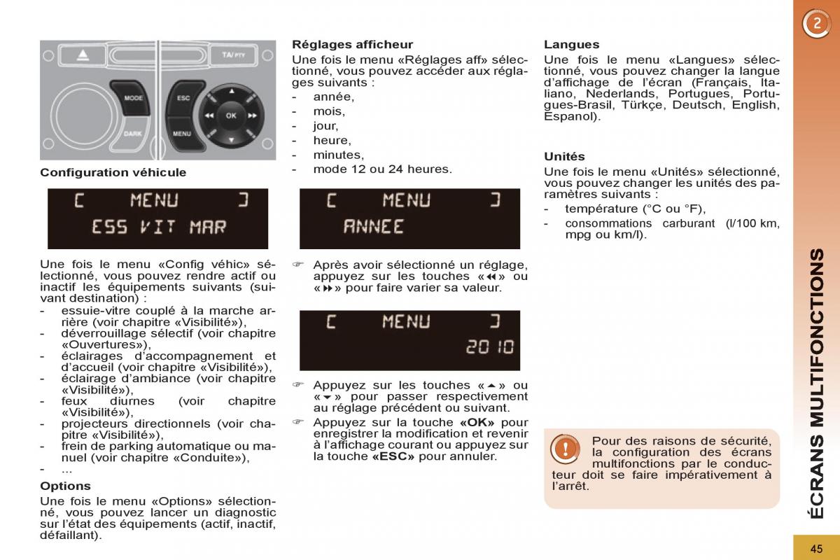 Peugeot 3008 manuel du proprietaire / page 47