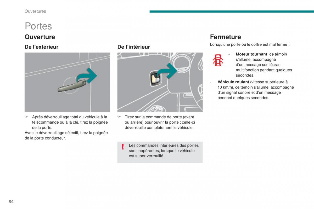 Peugeot 3008 FL manuel du proprietaire / page 56