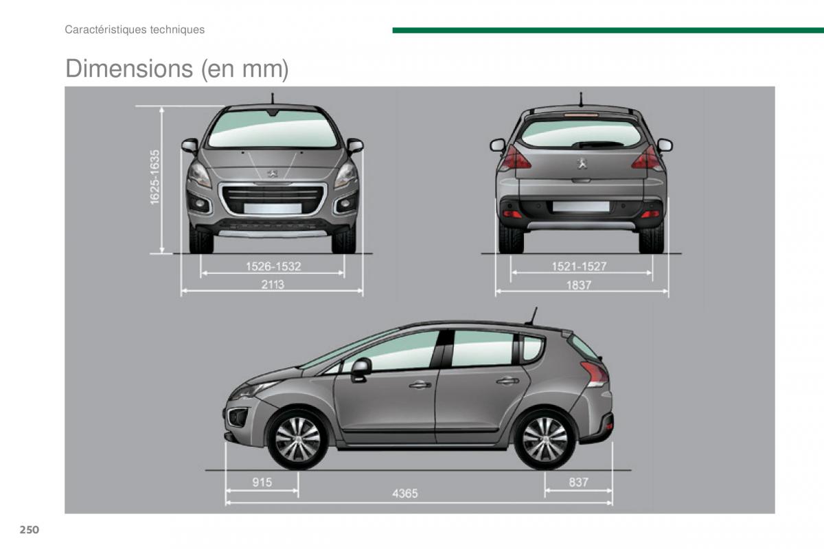 Peugeot 3008 FL manuel du proprietaire / page 252