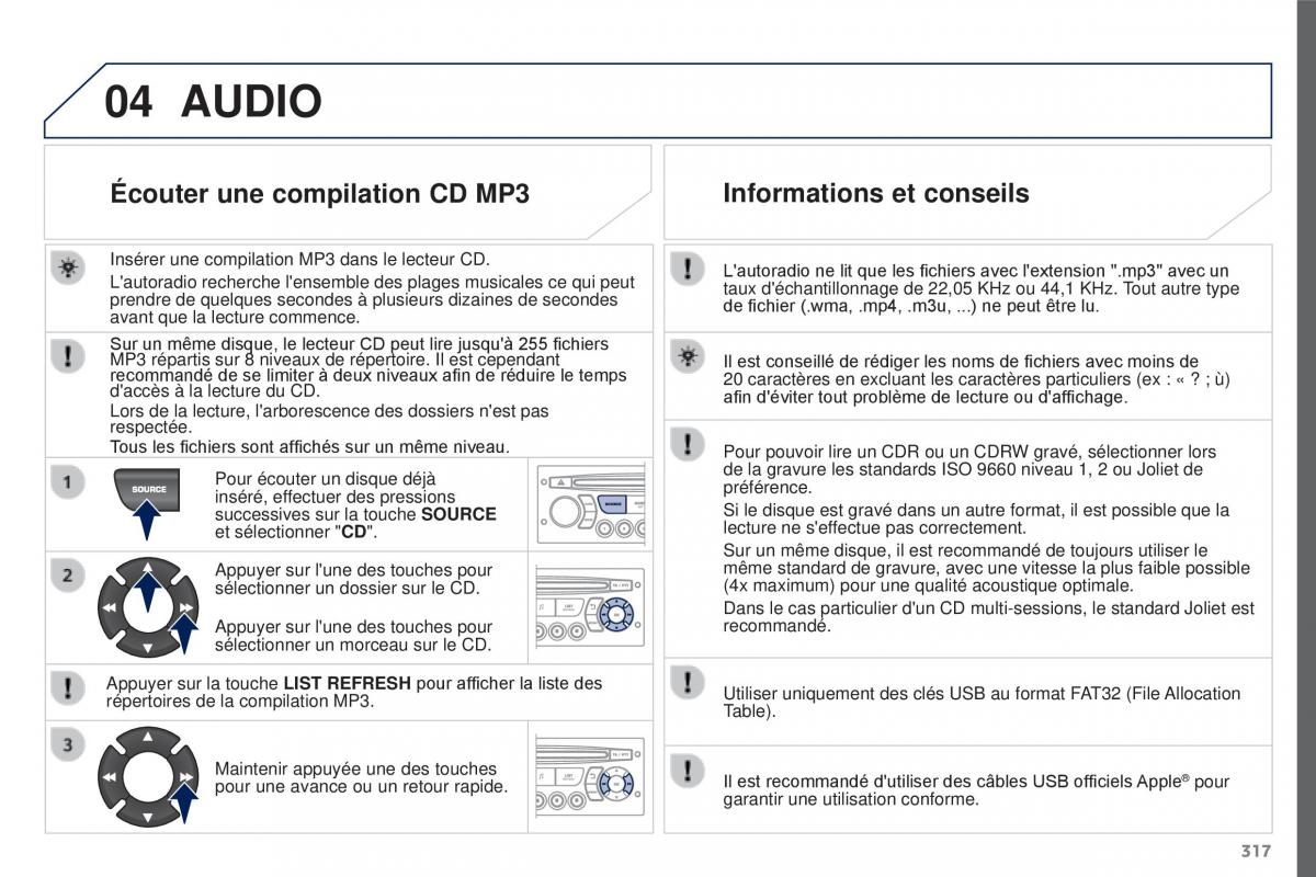 Peugeot 3008 FL manuel du proprietaire / page 319