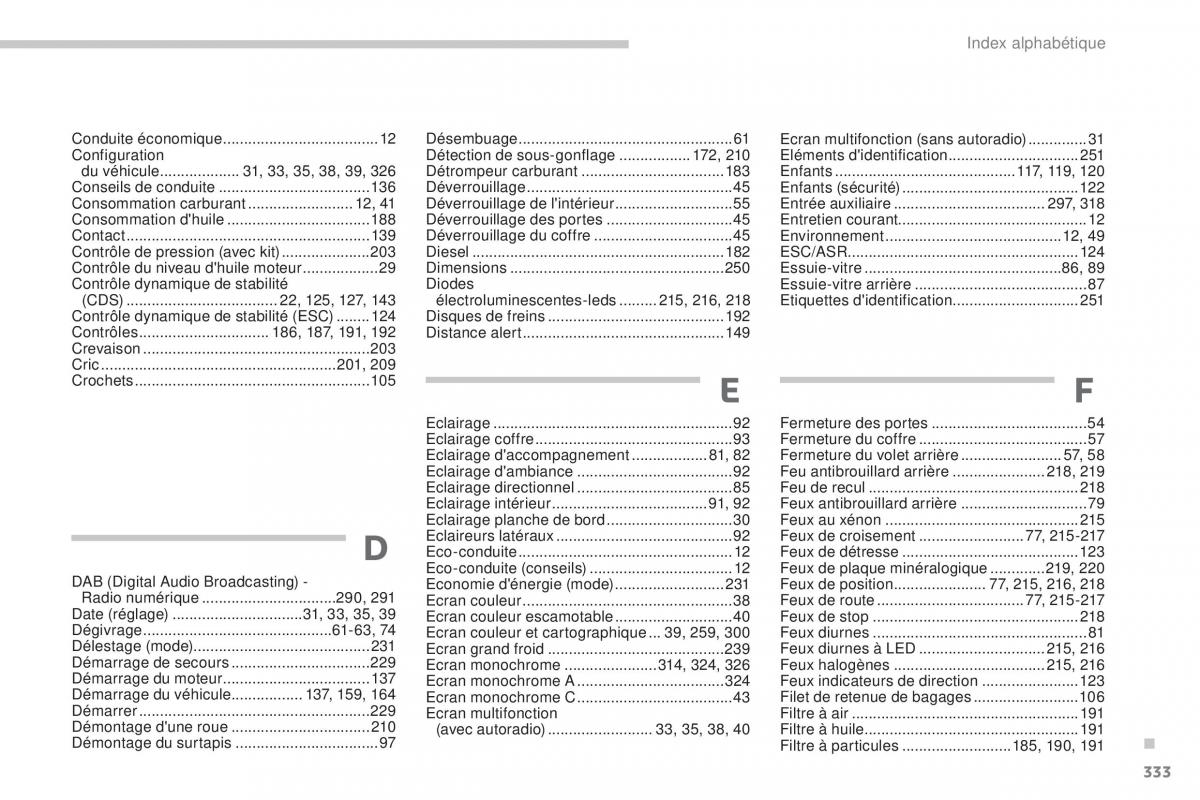 Peugeot 3008 FL manuel du proprietaire / page 335