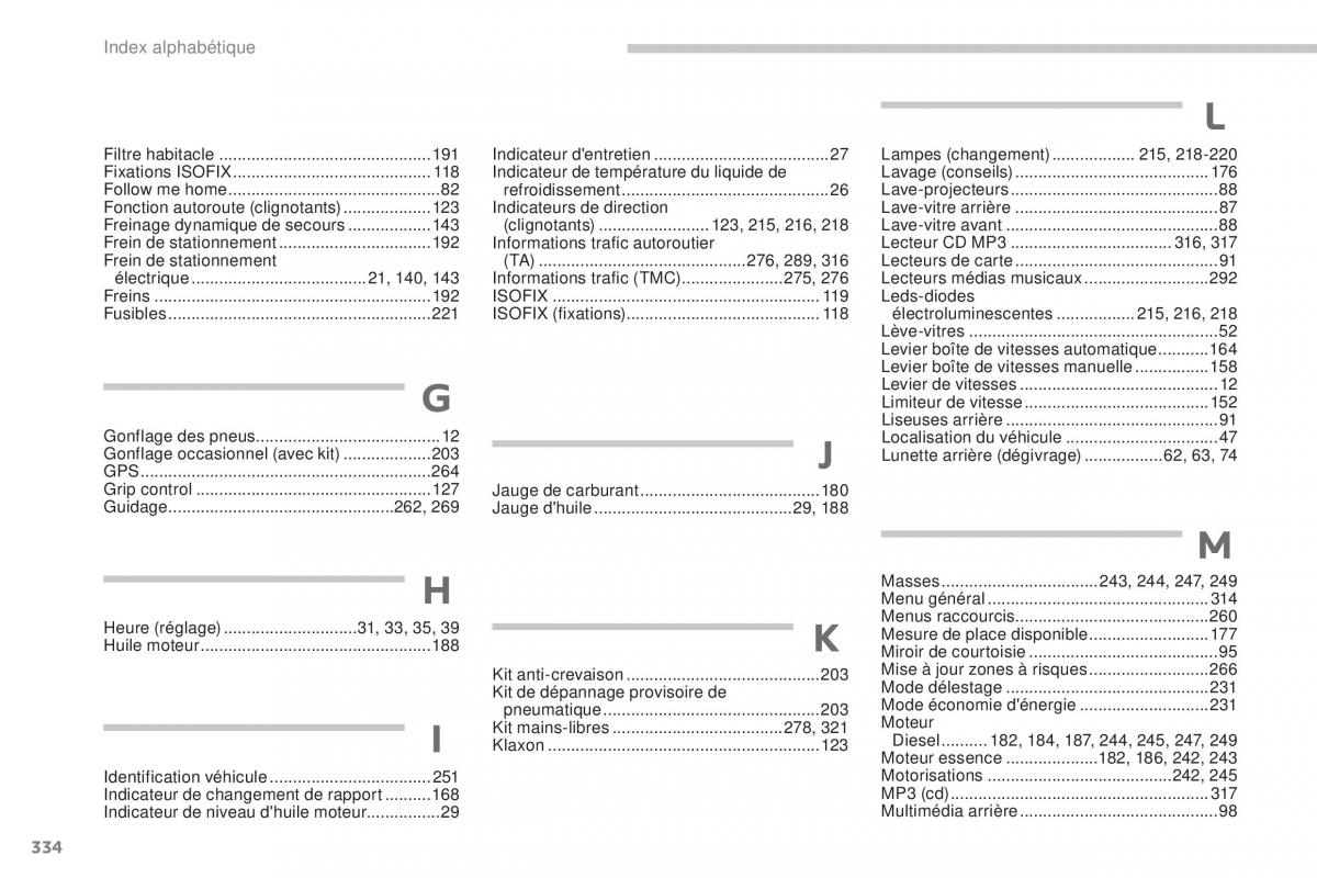 Peugeot 3008 FL manuel du proprietaire / page 336