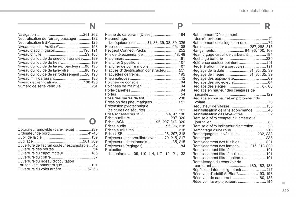 Peugeot 3008 FL manuel du proprietaire / page 337