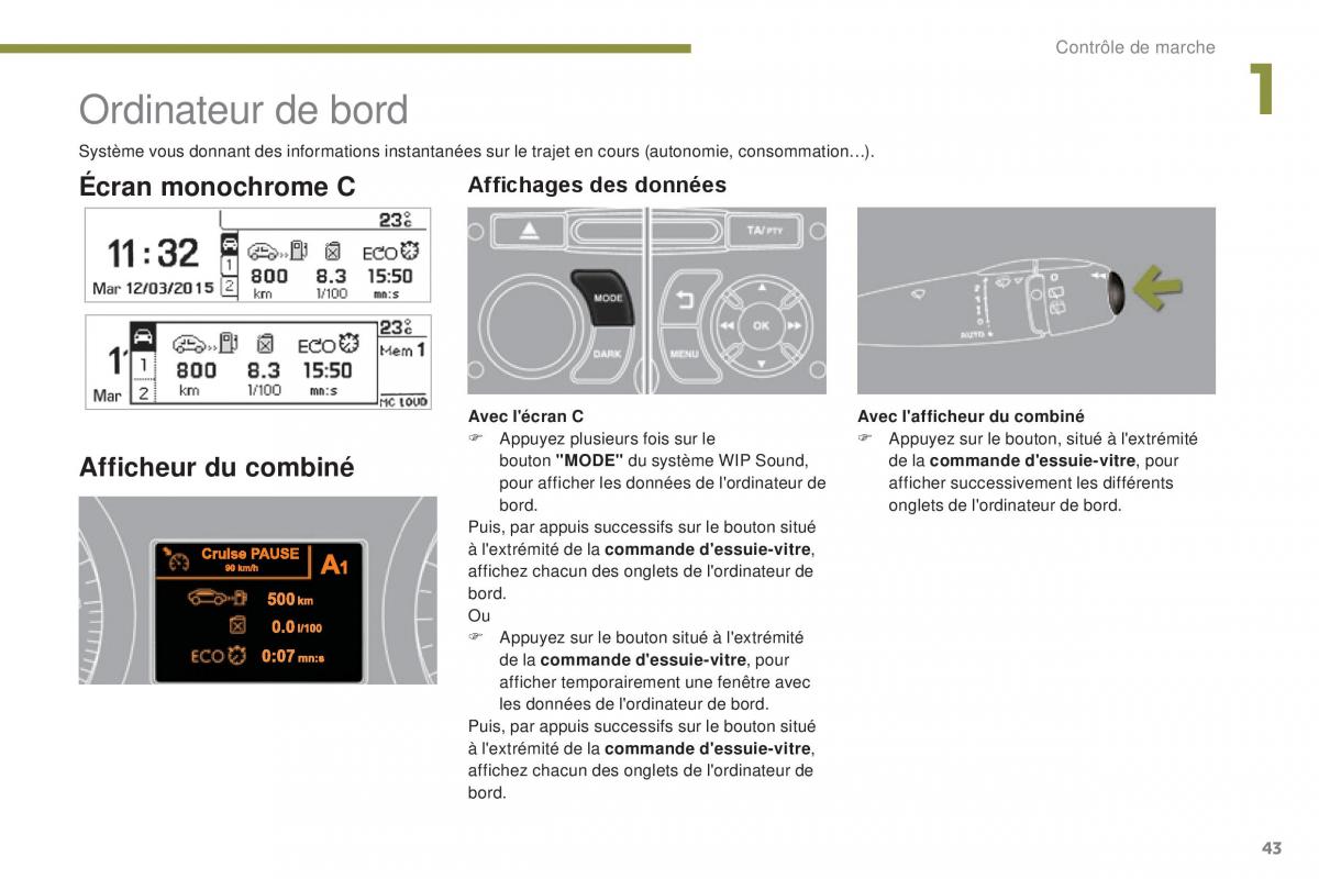 Peugeot 3008 FL manuel du proprietaire / page 45