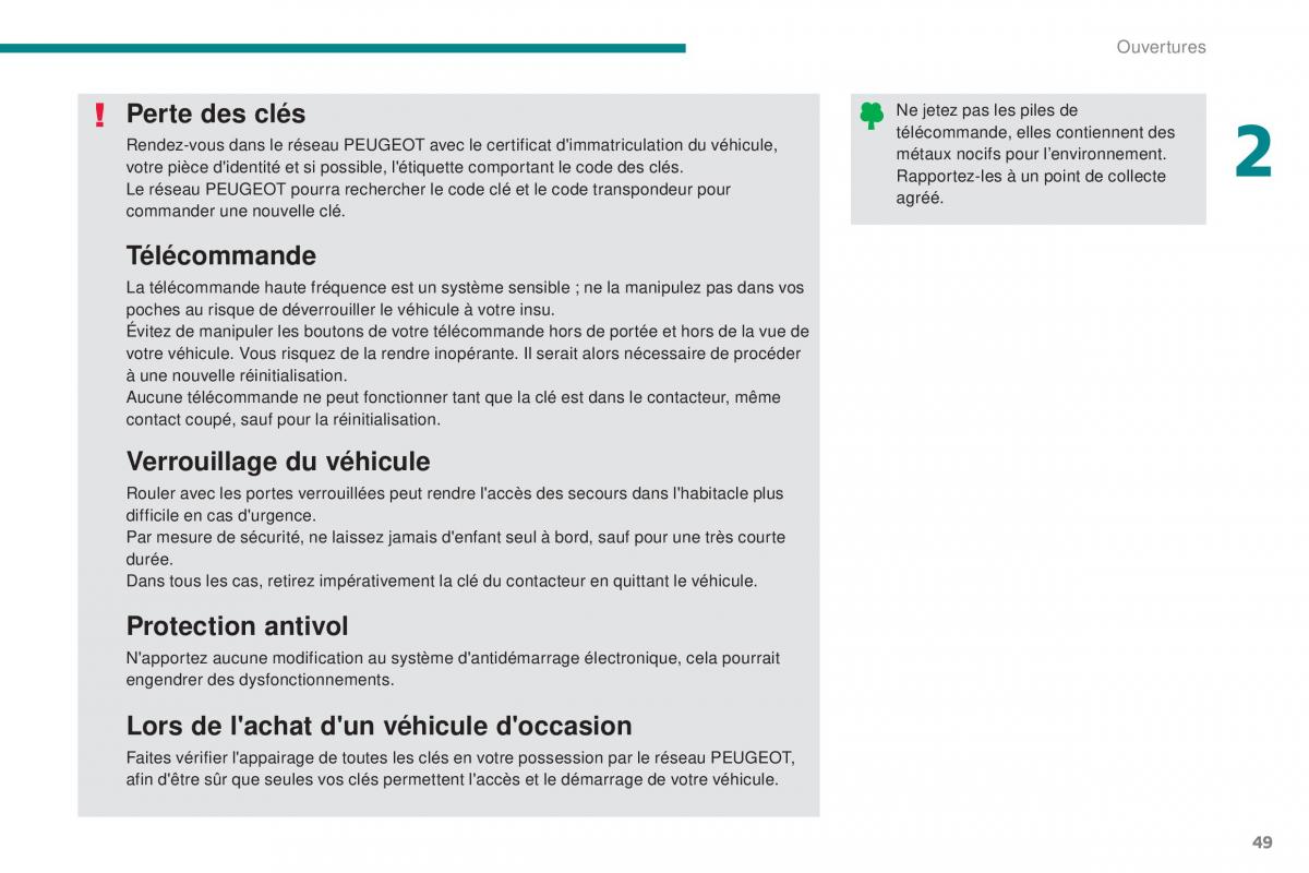 Peugeot 3008 FL manuel du proprietaire / page 51