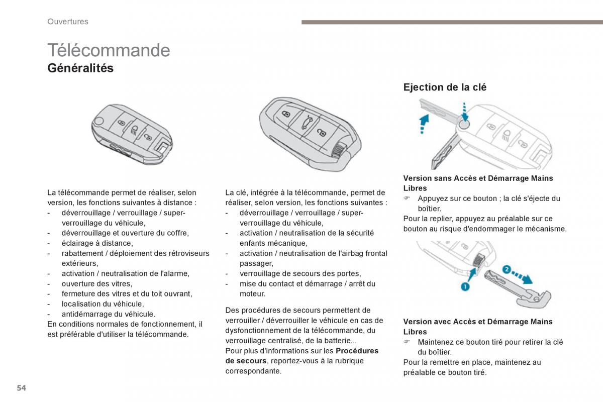 Peugeot 3008 FL2 manuel du proprietaire / page 56