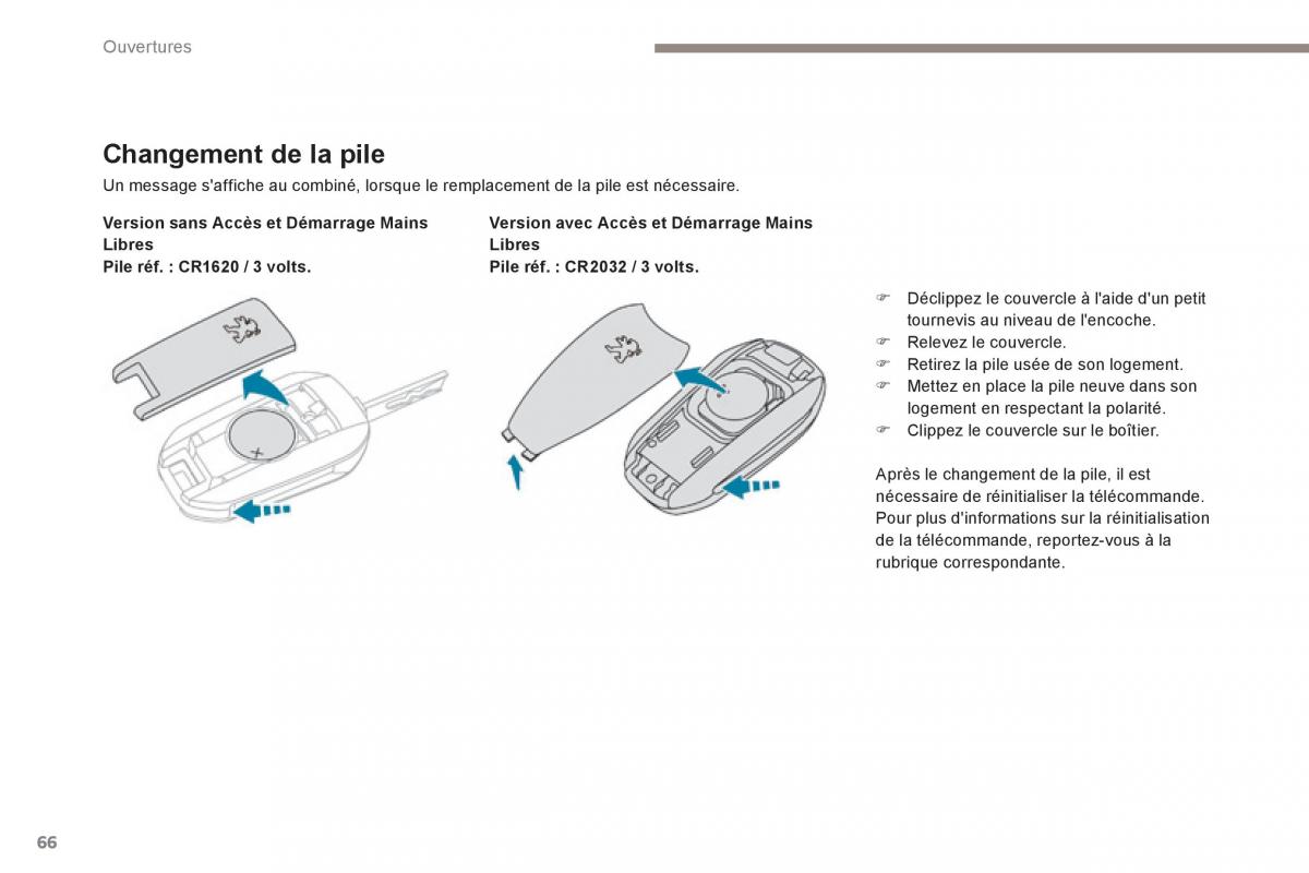 Peugeot 3008 FL2 manuel du proprietaire / page 68