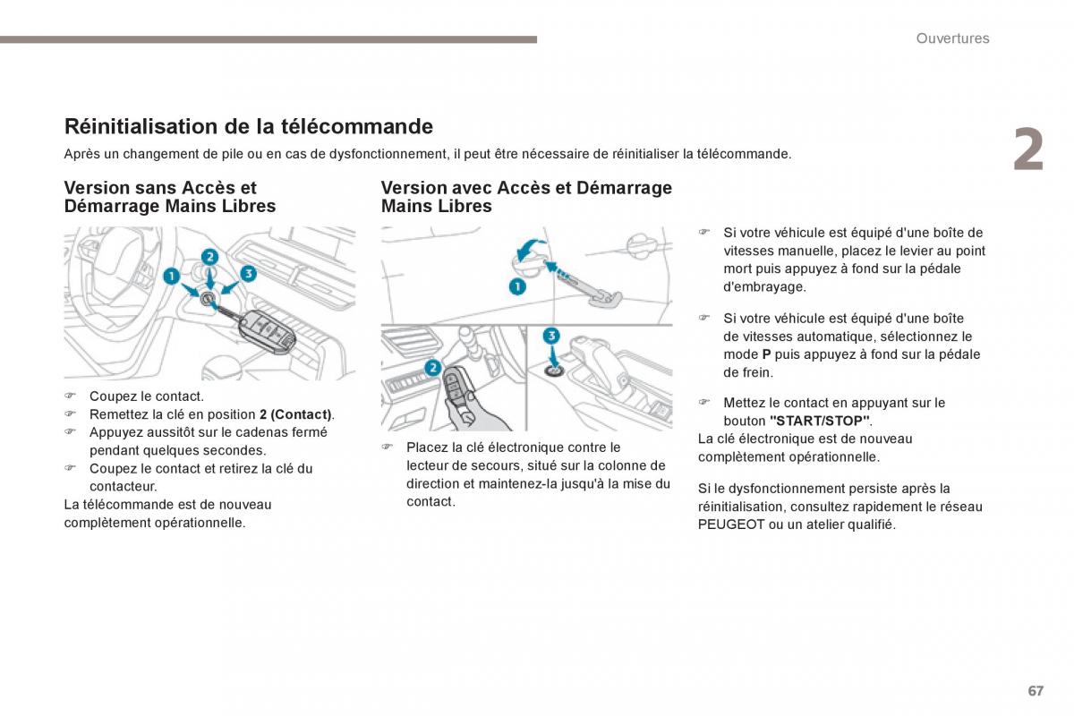 Peugeot 3008 FL2 manuel du proprietaire / page 69