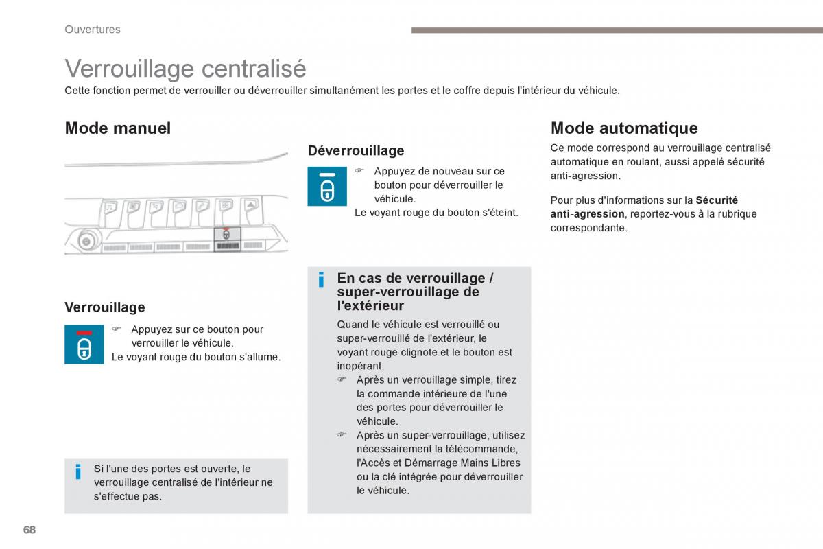 Peugeot 3008 FL2 manuel du proprietaire / page 70