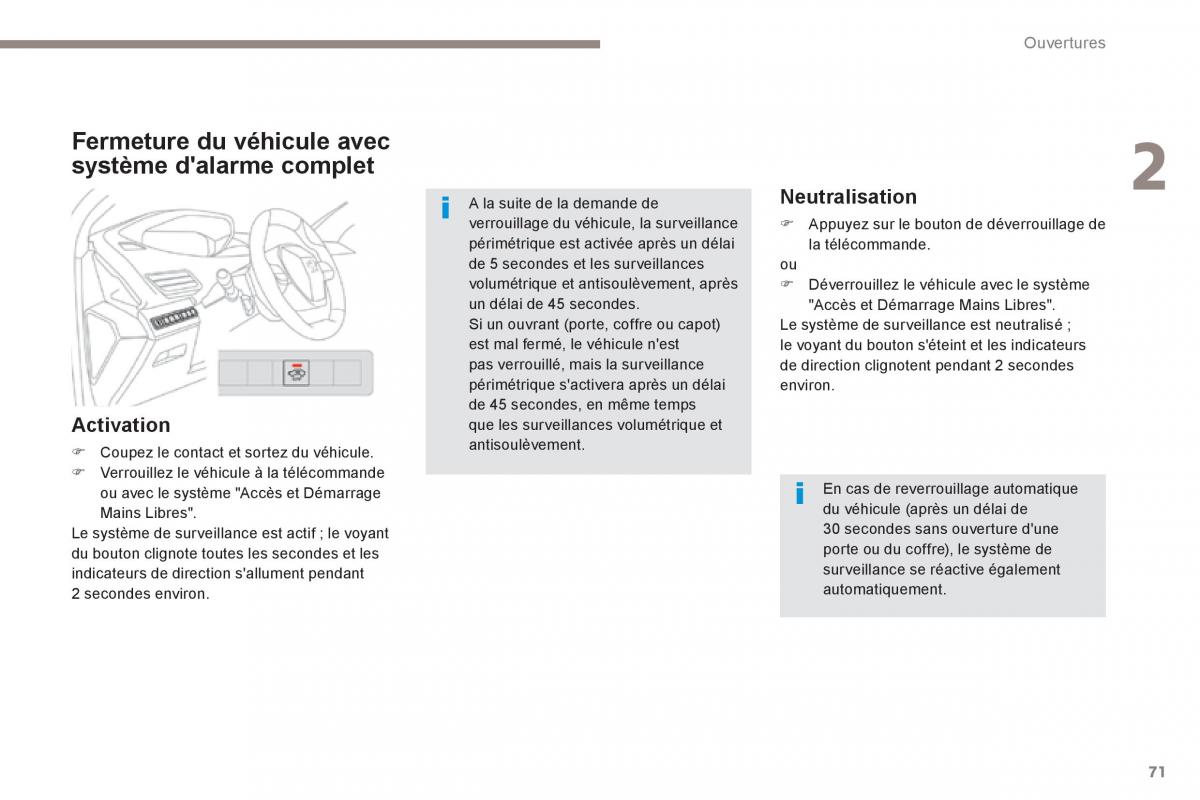 Peugeot 3008 FL2 manuel du proprietaire / page 73