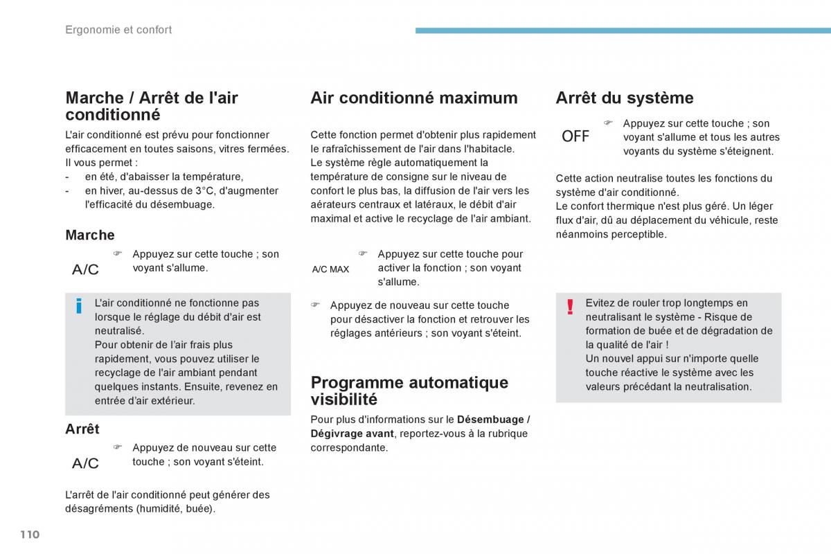 Peugeot 3008 FL2 manuel du proprietaire / page 112