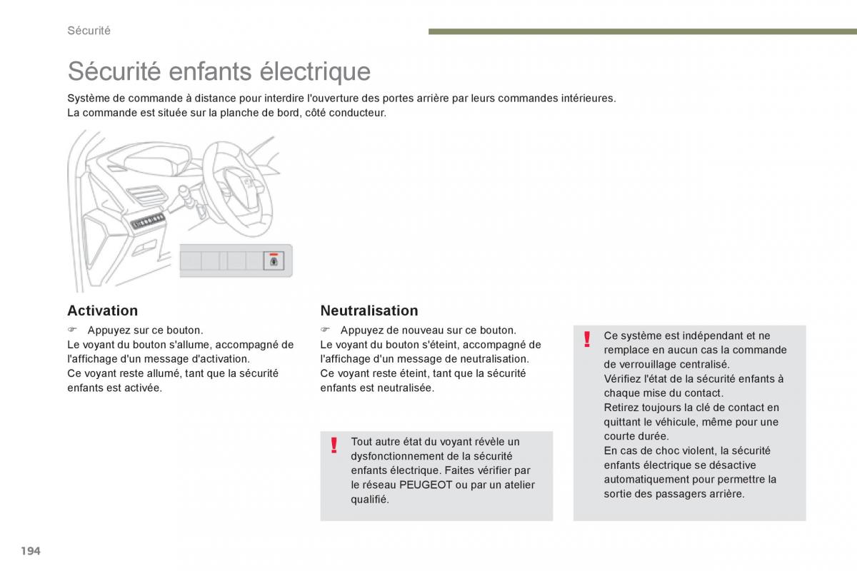 Peugeot 3008 FL2 manuel du proprietaire / page 196