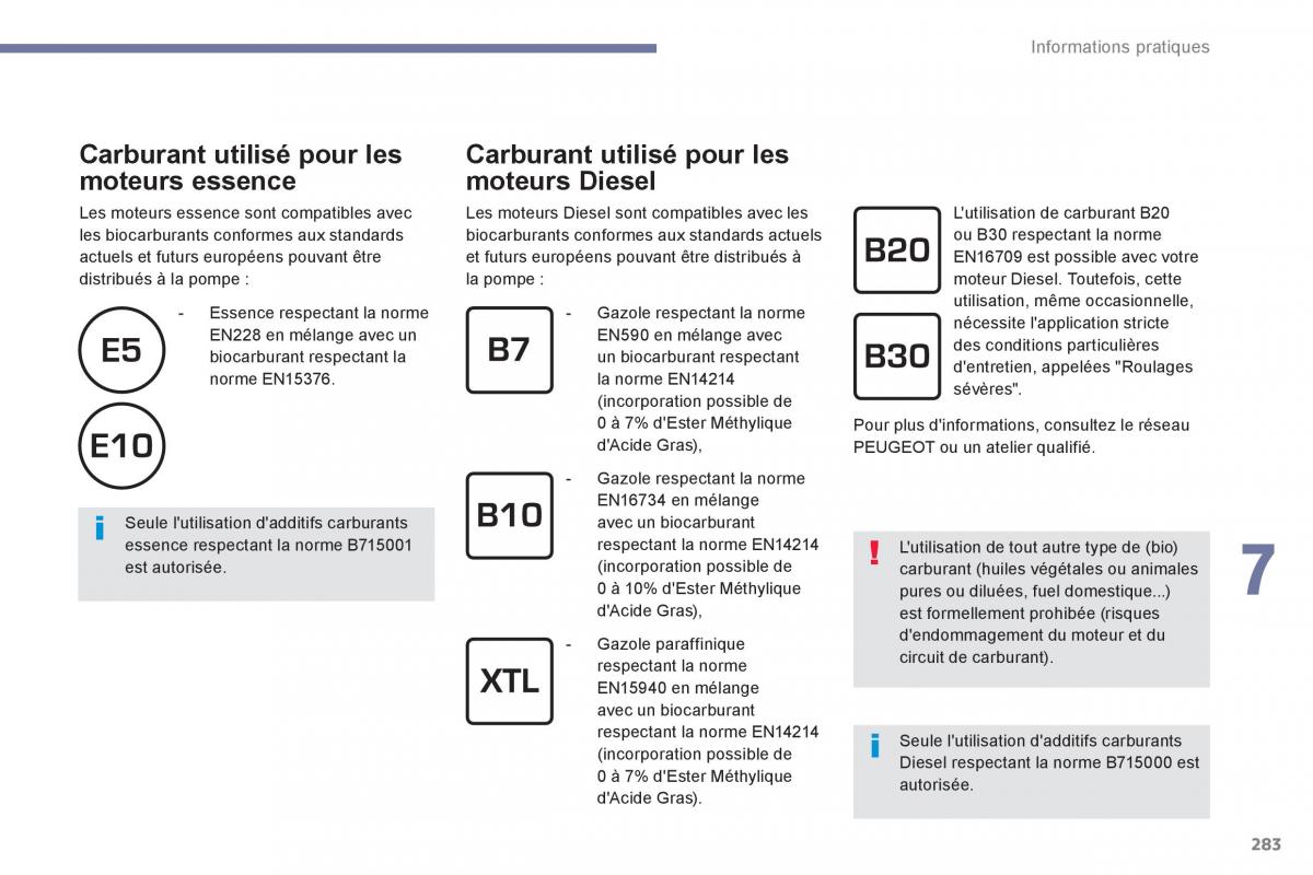 Peugeot 3008 FL2 manuel du proprietaire / page 285