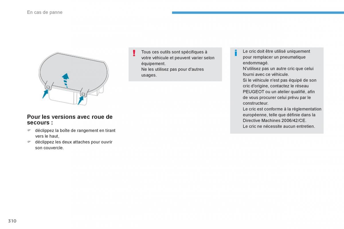 Peugeot 3008 FL2 manuel du proprietaire / page 312