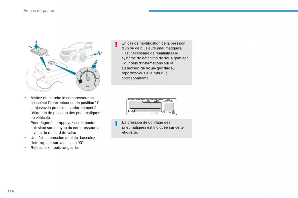 Peugeot 3008 FL2 manuel du proprietaire / page 318