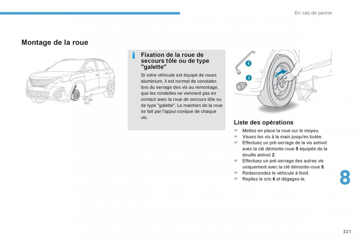 Peugeot 3008 FL2 manuel du proprietaire / page 323