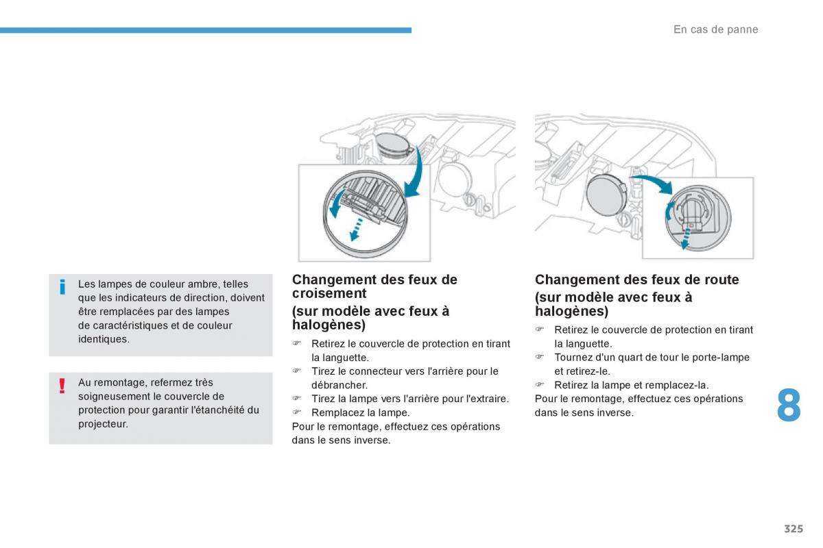 Peugeot 3008 FL2 manuel du proprietaire / page 327