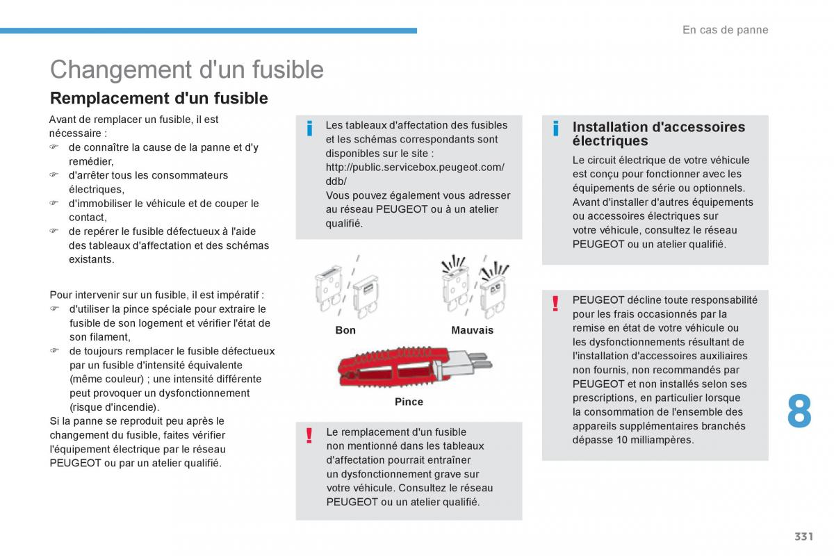 Peugeot 3008 FL2 manuel du proprietaire / page 333