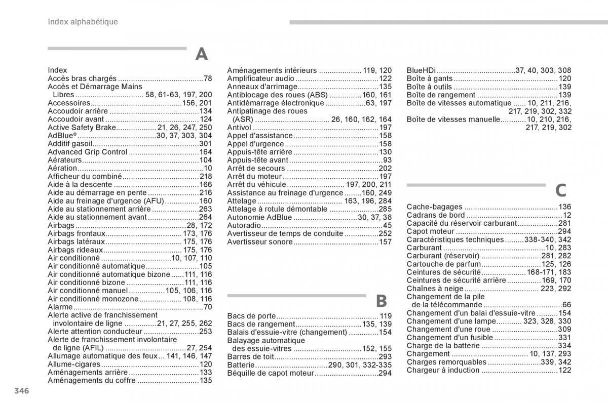 Peugeot 3008 FL2 manuel du proprietaire / page 348