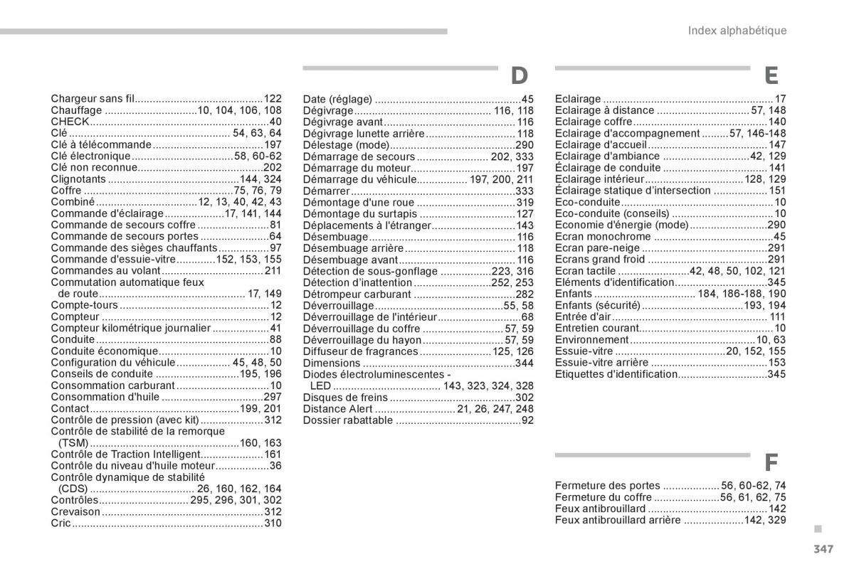 Peugeot 3008 FL2 manuel du proprietaire / page 349