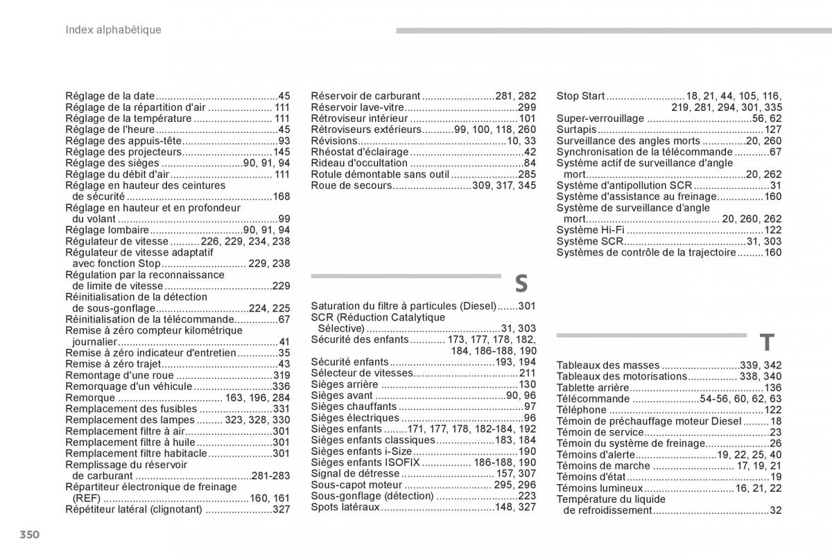 Peugeot 3008 FL2 manuel du proprietaire / page 352