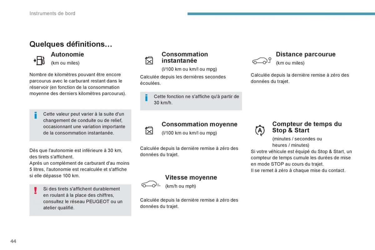 Peugeot 3008 FL2 manuel du proprietaire / page 46