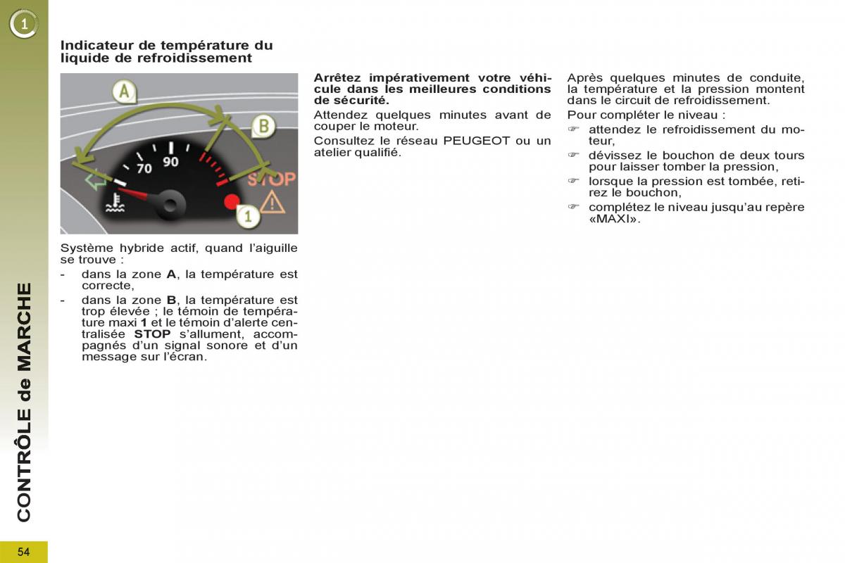 Peugeot 3008 Hybrid manuel du proprietaire / page 56