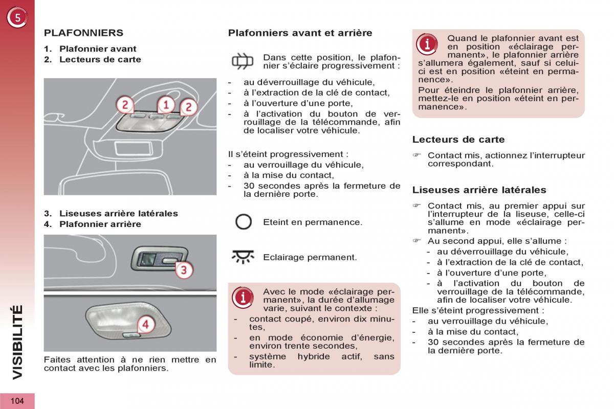 Peugeot 3008 Hybrid manuel du proprietaire / page 106