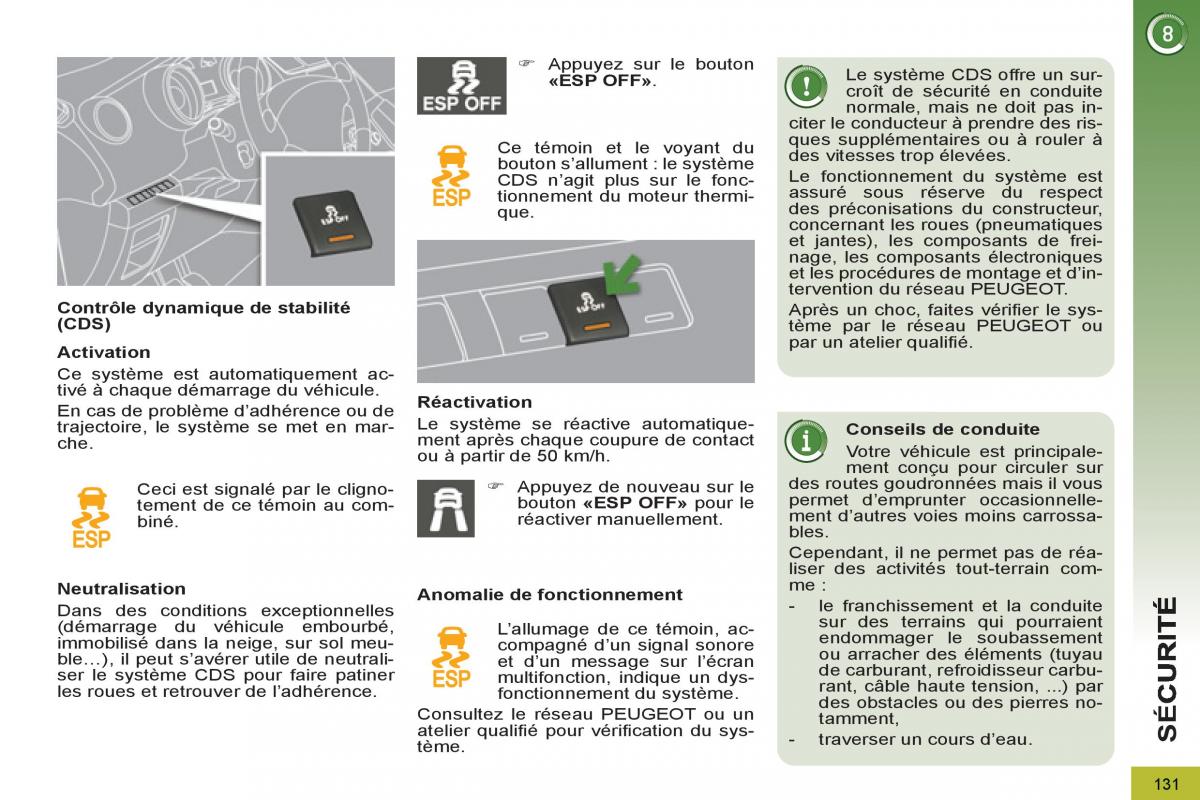 Peugeot 3008 Hybrid manuel du proprietaire / page 133