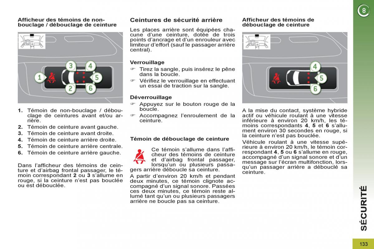 Peugeot 3008 Hybrid manuel du proprietaire / page 135