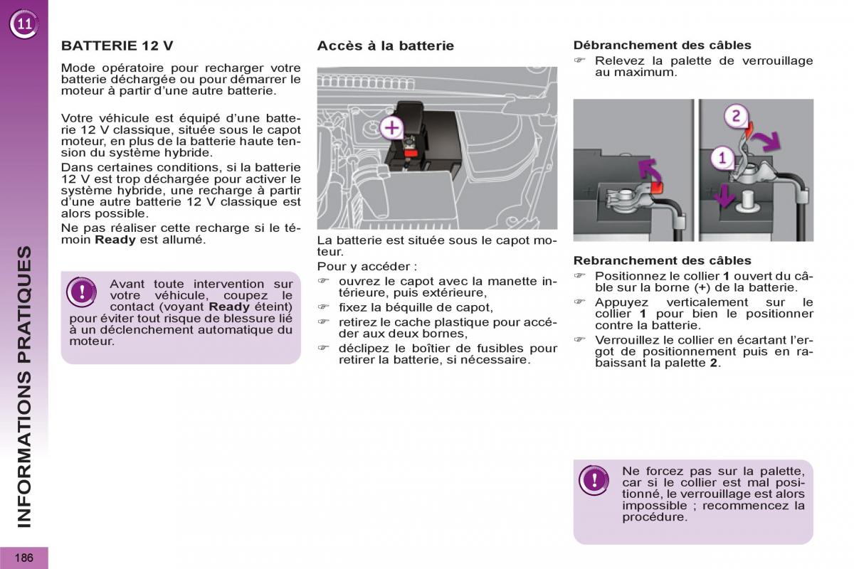 Peugeot 3008 Hybrid manuel du proprietaire / page 188