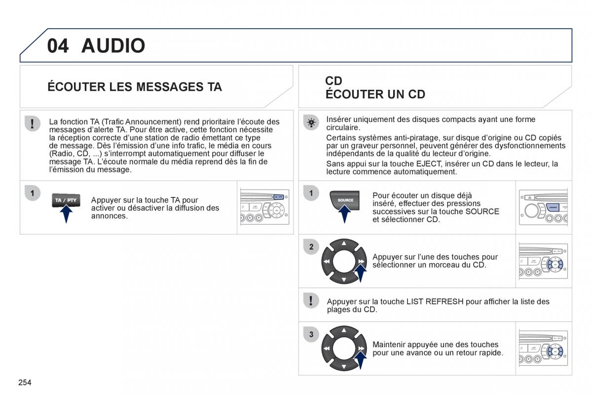 Peugeot 3008 Hybrid manuel du proprietaire / page 256