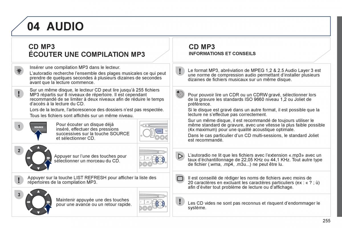 Peugeot 3008 Hybrid manuel du proprietaire / page 257