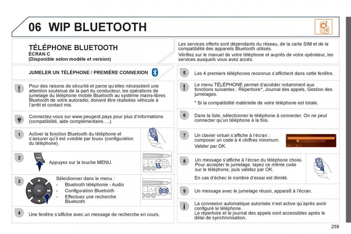 Peugeot 3008 Hybrid manuel du proprietaire / page 261