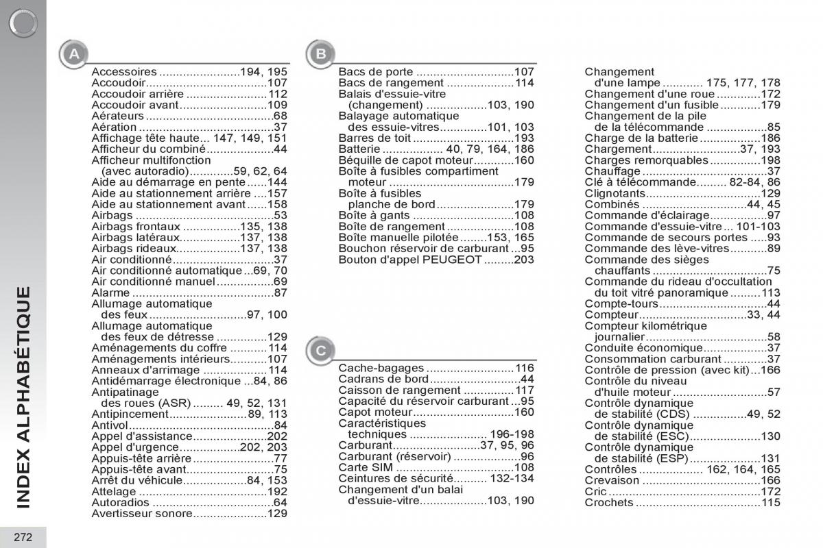 Peugeot 3008 Hybrid manuel du proprietaire / page 274