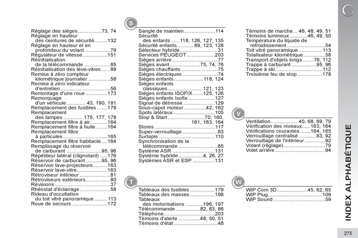 Peugeot 3008 Hybrid manuel du proprietaire / page 277