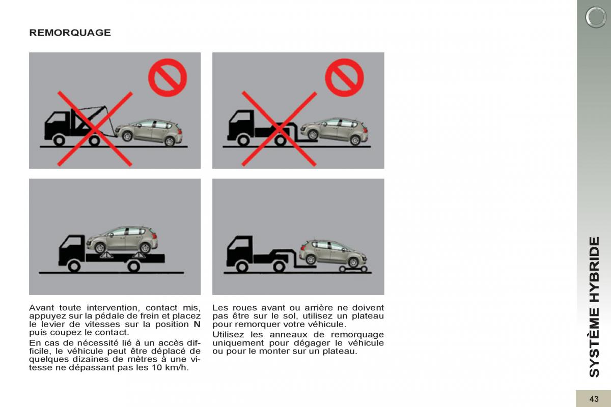 Peugeot 3008 Hybrid manuel du proprietaire / page 45